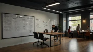 Визуализация этапов развития стартапа от идеи до выхода на рынок и продажи бизнеса