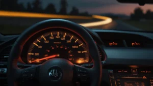 Приборная панель автомобиля с горящим индикатором Check Engine